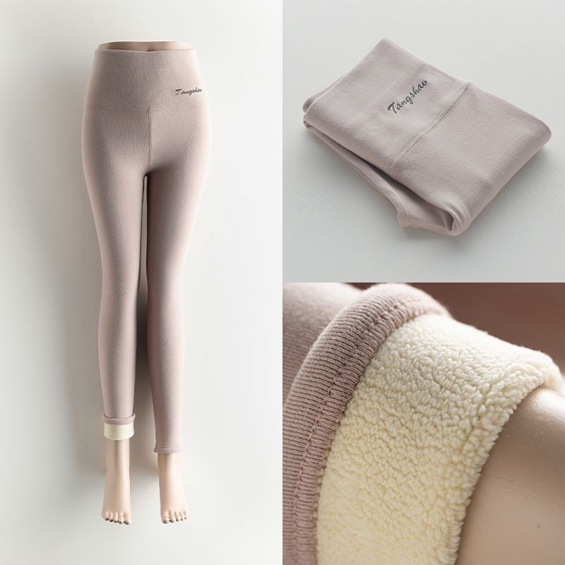 Women Thick Fleece Legging High Waist Letters Legging