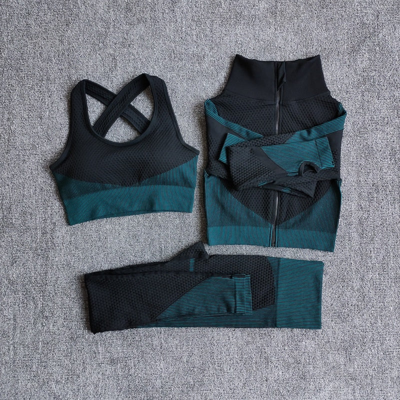 Women Fitness Sport Yoga Suit Seamless Women Yoga Sets