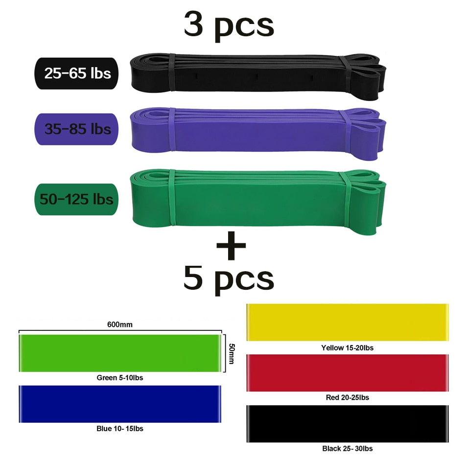 Training Resistance Bands Gym Home Fitness Rubber
