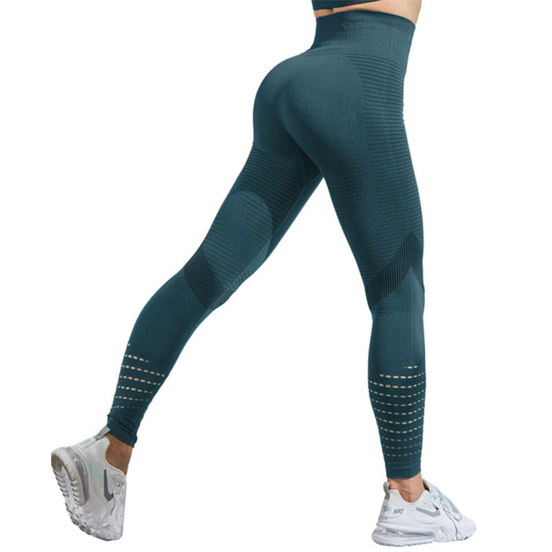 Hollow Yoga Leggings Women High Waist Push Up Sport Pants
