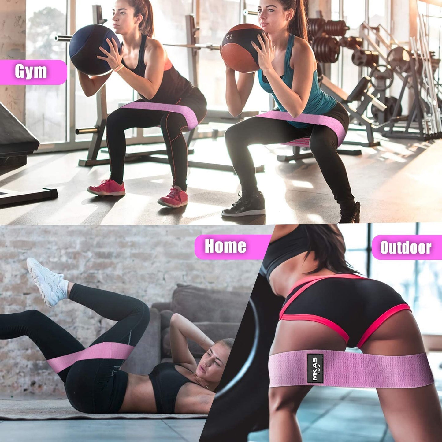 Hip Fitness Resistance Bands Exercise Workout Set