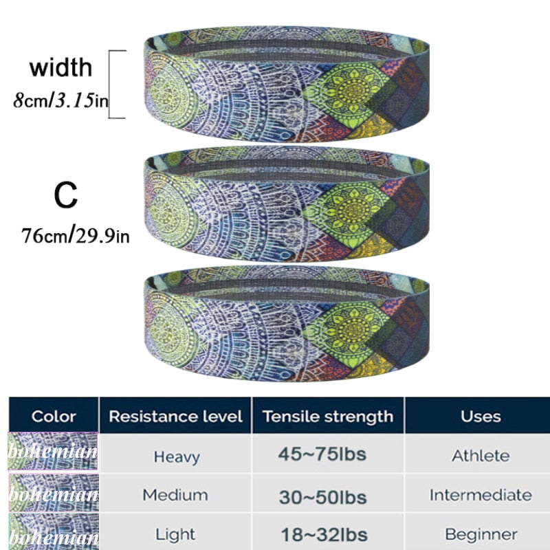 Hip Fitness Resistance Bands Exercise Workout Set