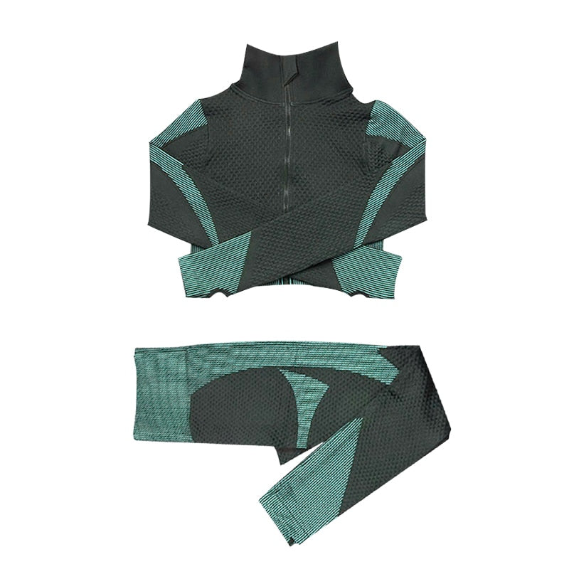 Yoga set seamless women sportswear yoga coat