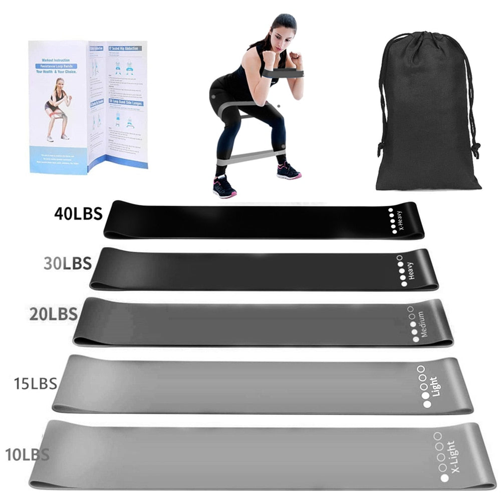Yoga Loop Latex Resistance Bands Set Rubber Exercise