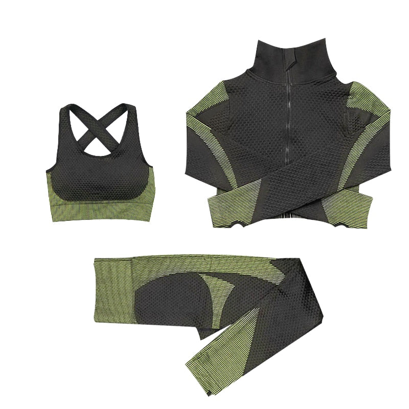 Yoga set seamless women sportswear yoga coat