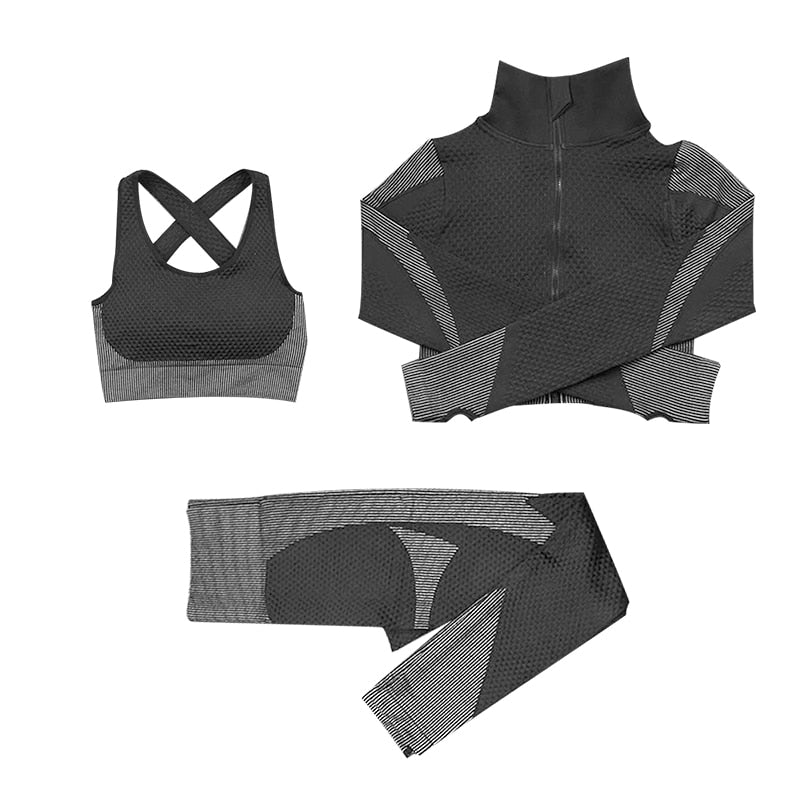 Yoga set seamless women sportswear yoga coat