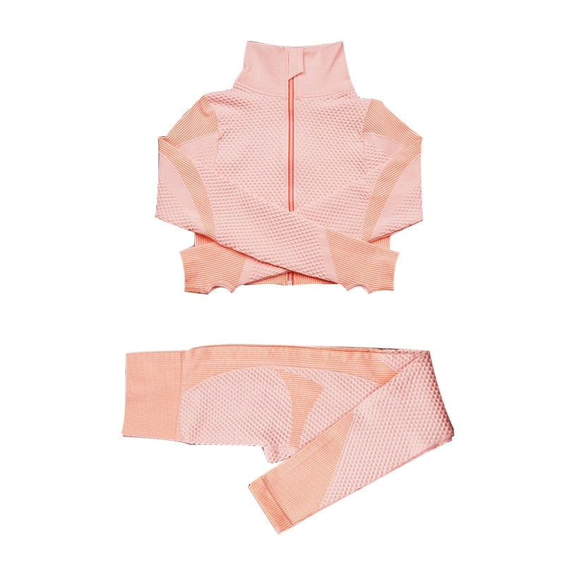 Yoga set seamless women sportswear yoga coat