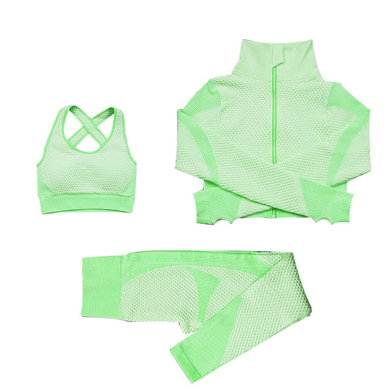 Yoga set seamless women sportswear yoga coat