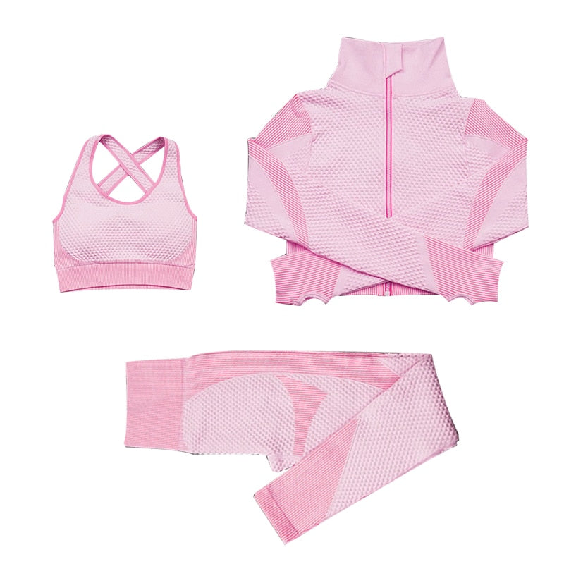 Yoga set seamless women sportswear yoga coat