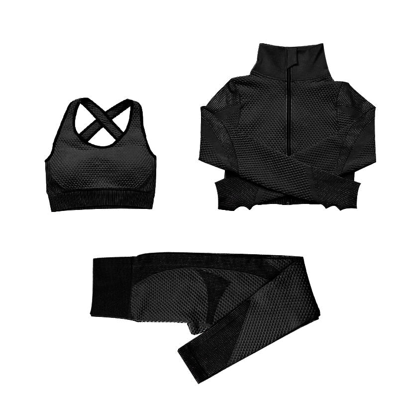 Yoga set seamless women sportswear yoga coat