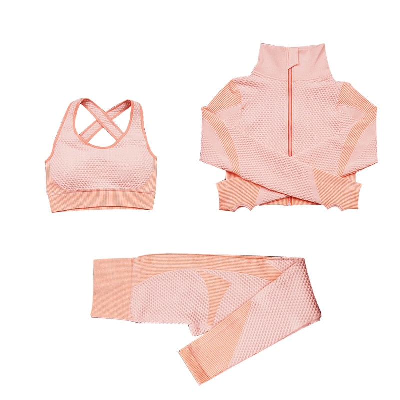 Yoga set seamless women sportswear yoga coat
