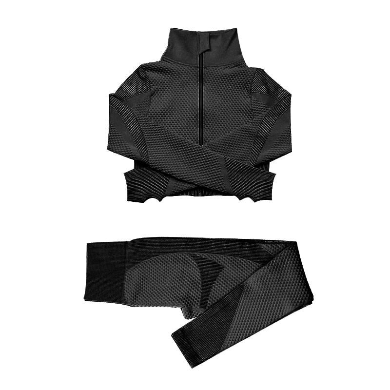 Yoga set seamless women sportswear yoga coat