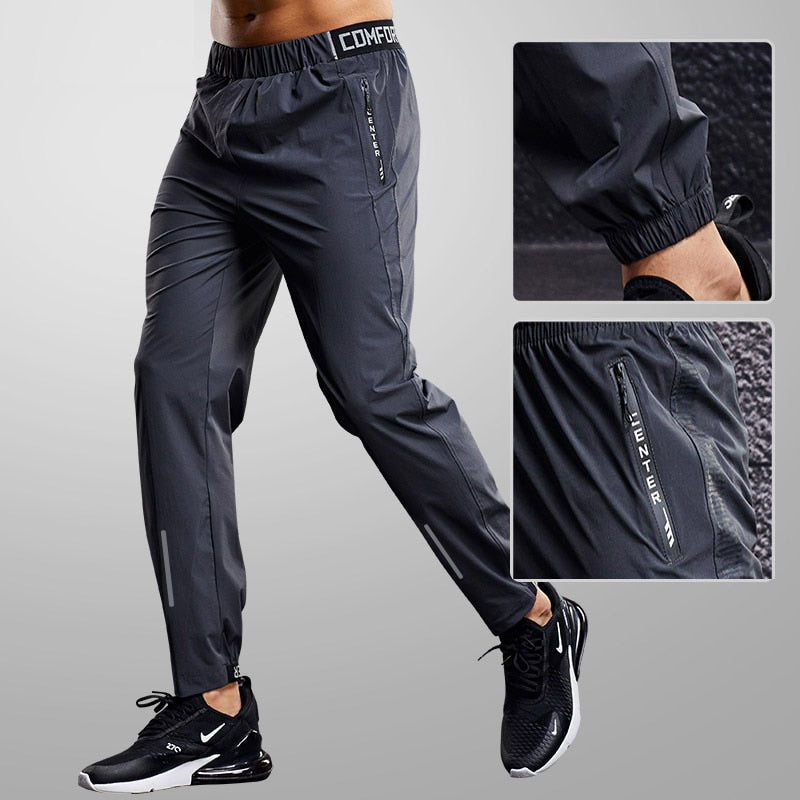 Quick Drying Sport Pants Men Running Pants With Zipper