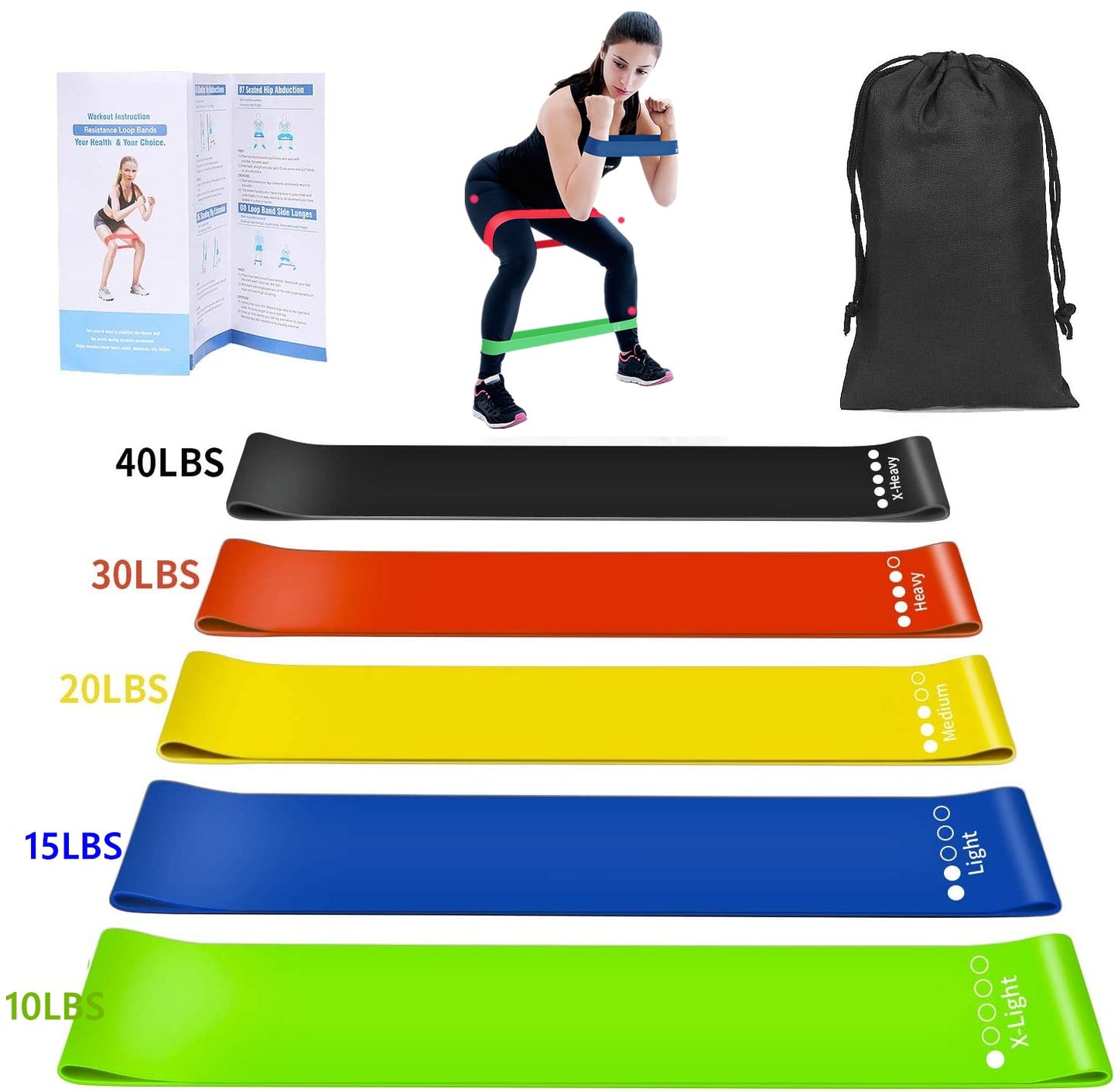 Yoga Loop Latex Resistance Bands Set Rubber Exercise