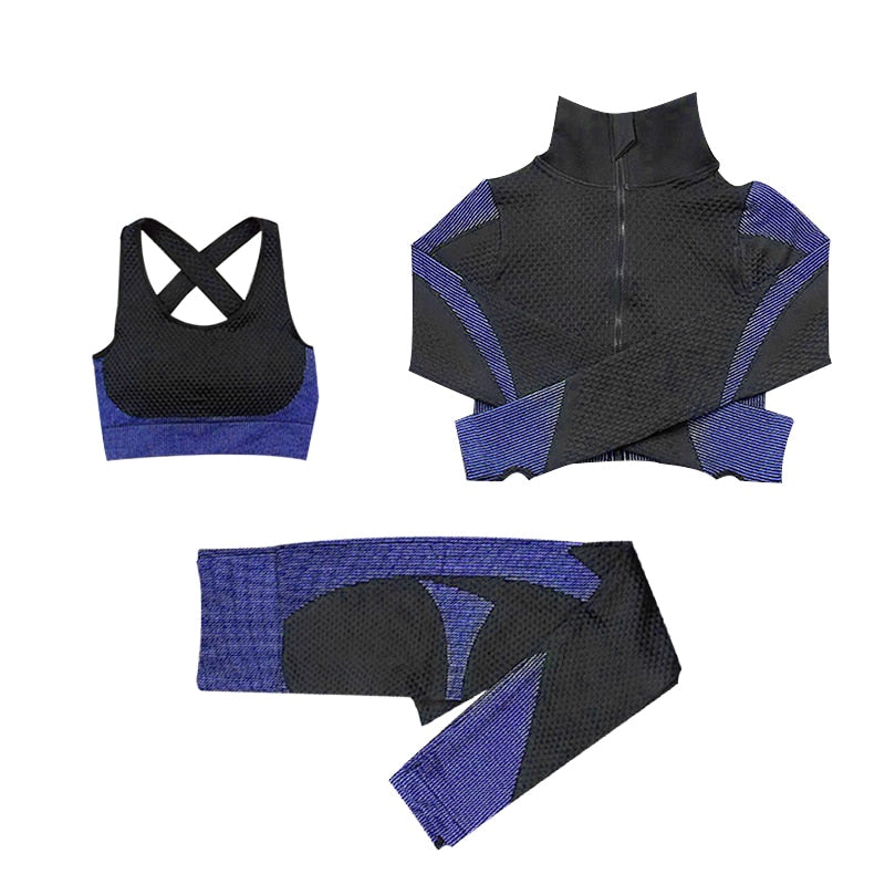 Yoga set seamless women sportswear yoga coat