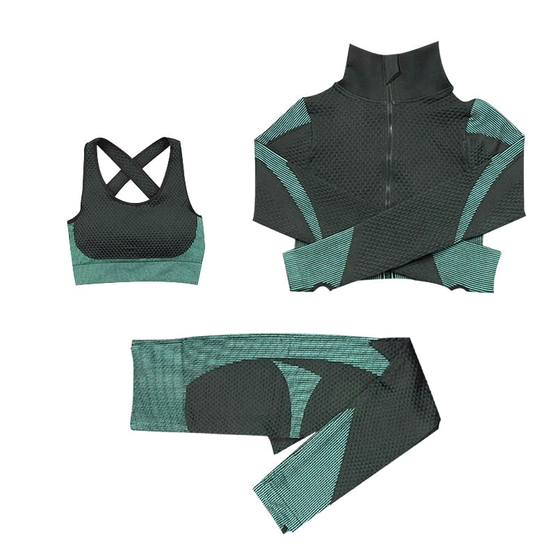 Yoga set seamless women sportswear yoga coat