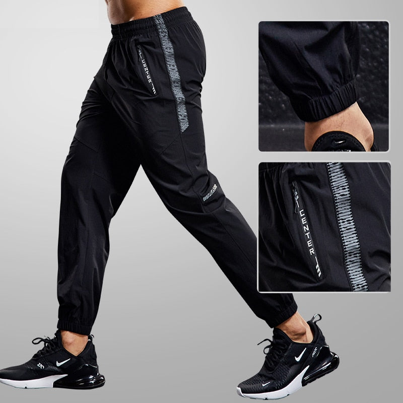 Quick Drying Sport Pants Men Running Pants With Zipper