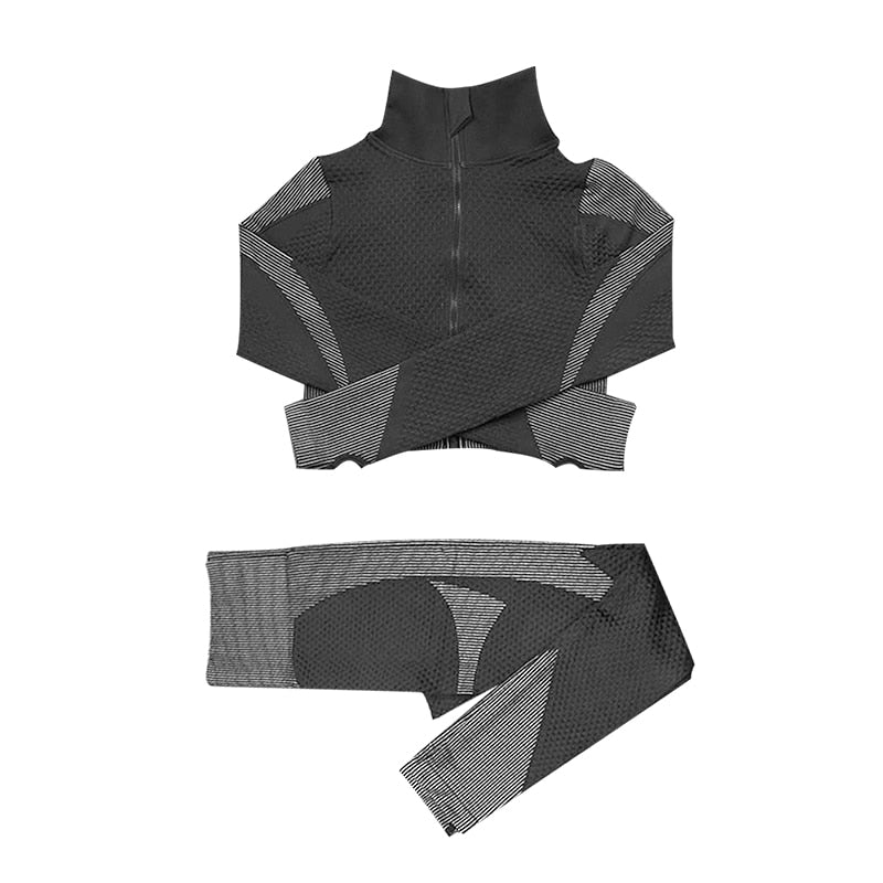 Yoga set seamless women sportswear yoga coat