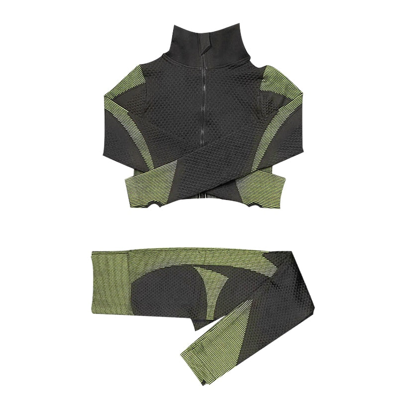 Yoga set seamless women sportswear yoga coat