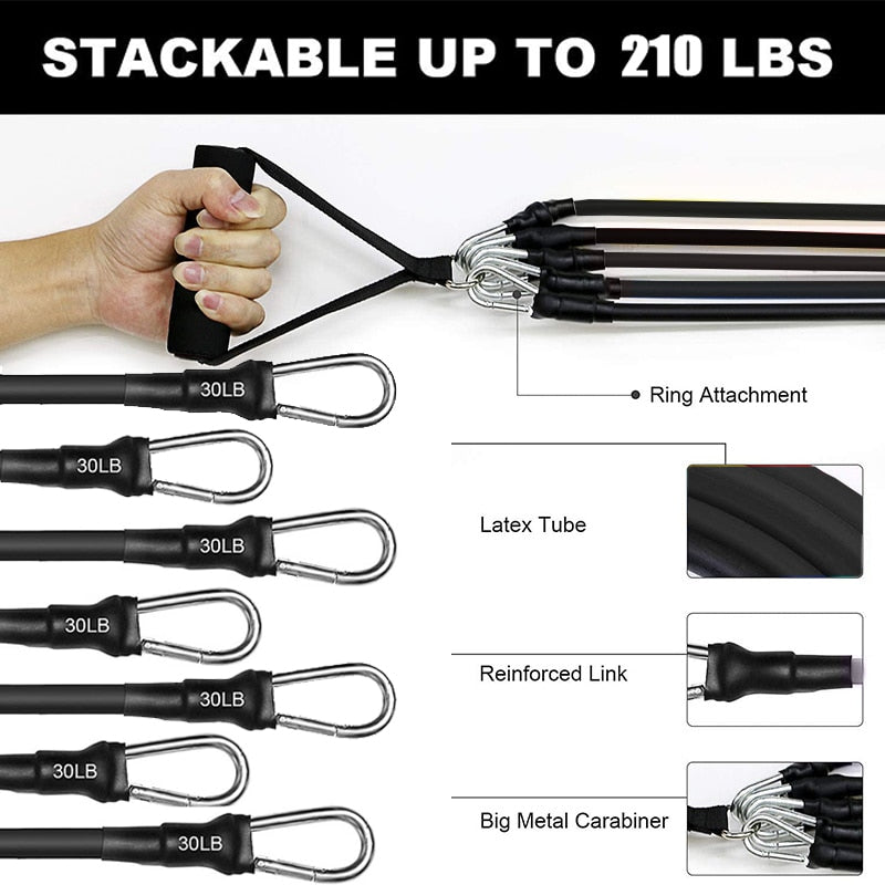 Resistance Bands Set 7 Piece Exercise Band Portable
