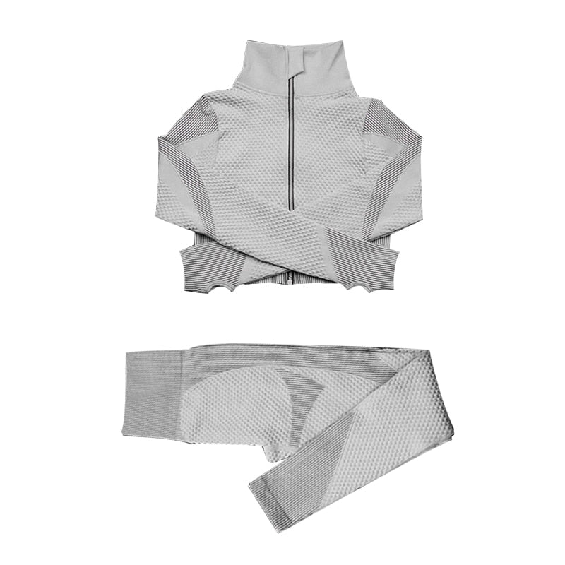 Yoga set seamless women sportswear yoga coat