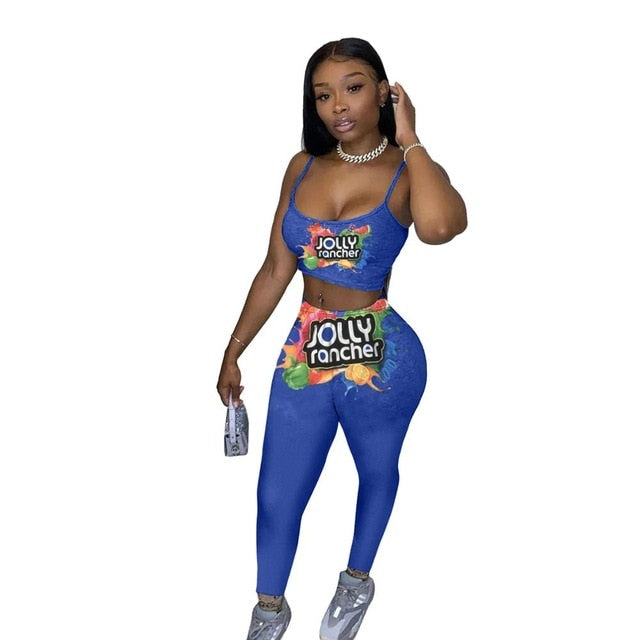 Skittles Candy Booty Two Piece Set Women Top