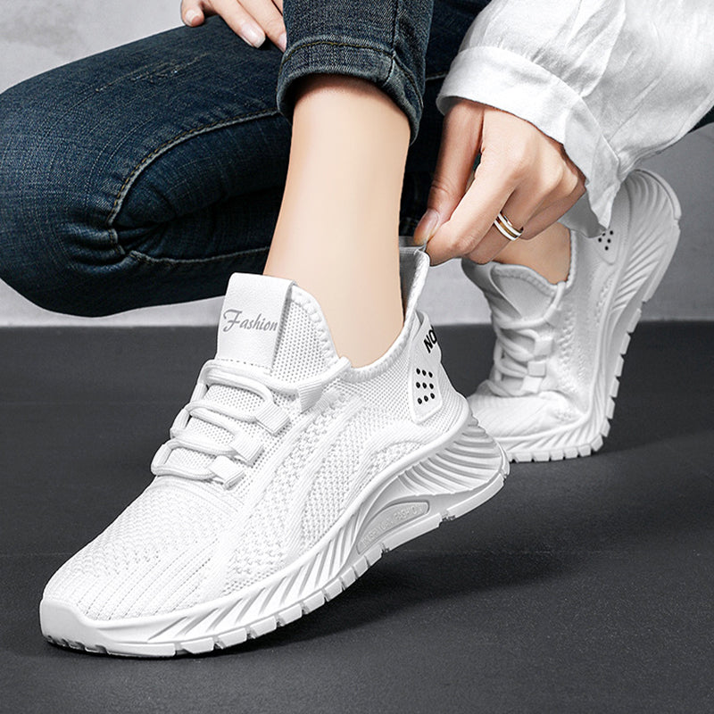 Fashion Casual Sports Shoes Women Lace Up Flat Shoes