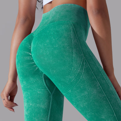 Knitted Seamless Yoga Pants Running Sports Fitness