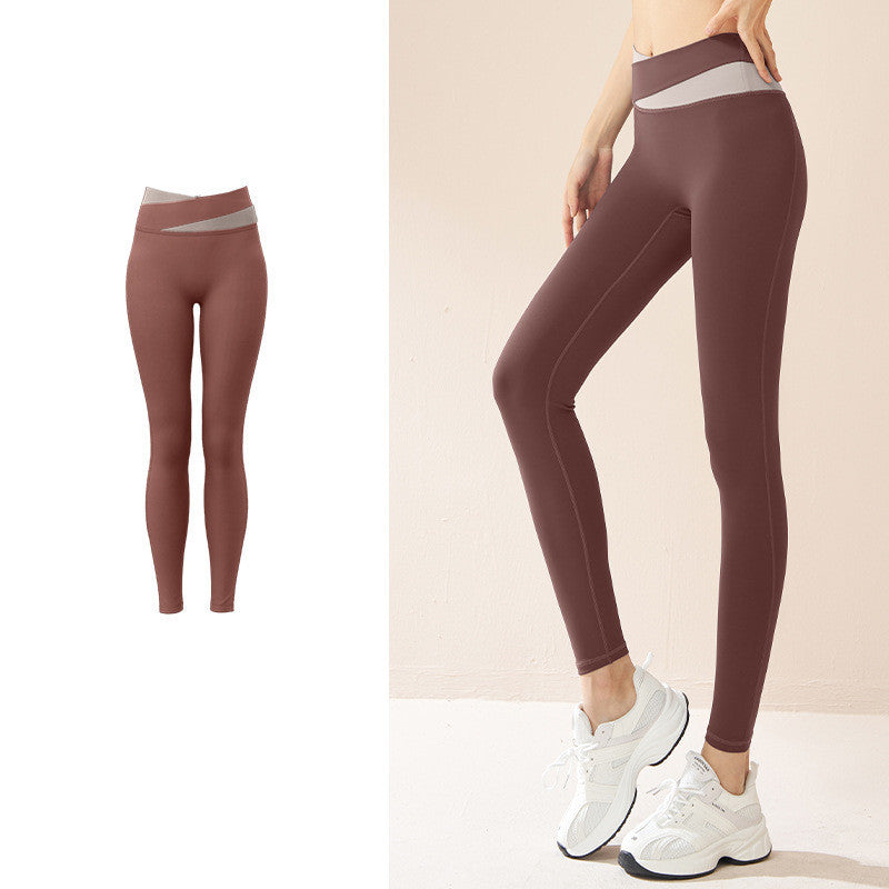 Spliced High Waist Yoga Pants Butt Lift Seamless Leggings