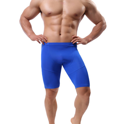 Men's Fitness Sports Tights Summer Stretch Breathable Running Training 5 Pants Men