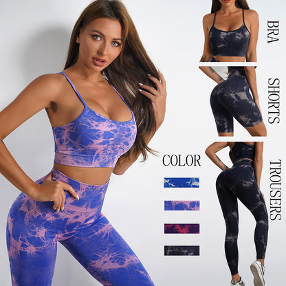 Women's Tie-dye Print Yoga Suit Women Fitness Sports