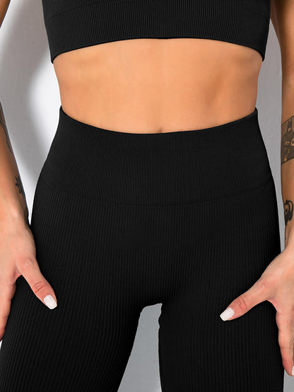 2 Pack Womens Seamless Ribbed Leggings Soft Slimming Yoga Pants