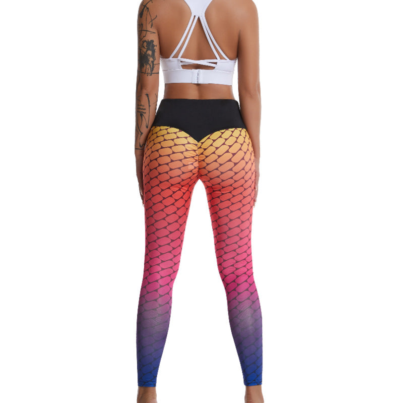 Women Leggings Fitness High Waist Push Up Tie Dye Spandex