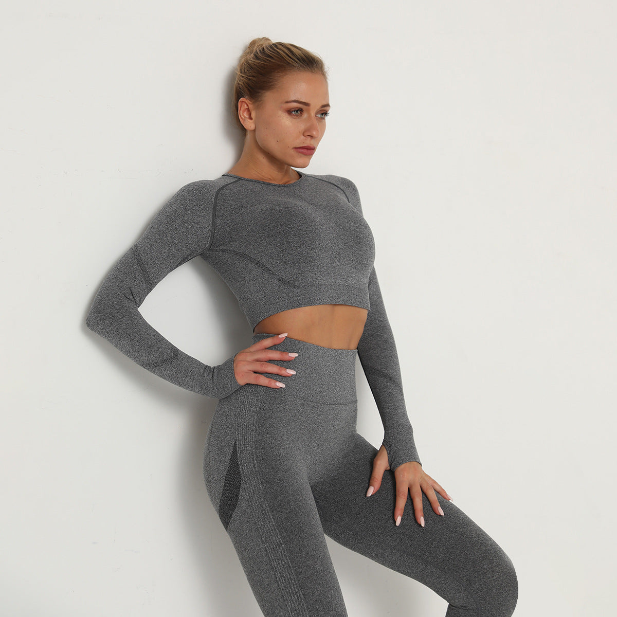 Europe And The United States Seamless Long Sleeve High Elastic