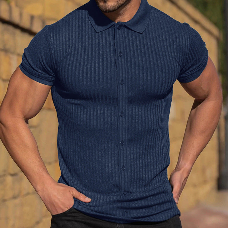 Men's Summer Sports Fitness Casual Short-sleeved Shirt