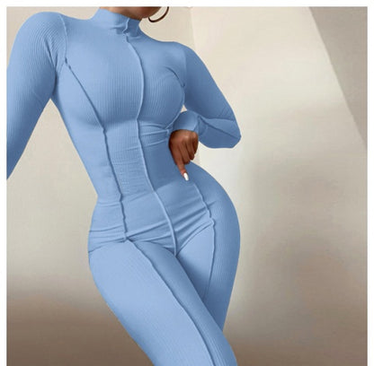 Reverse Wear Design Sense High Waist Slim Sports Suit