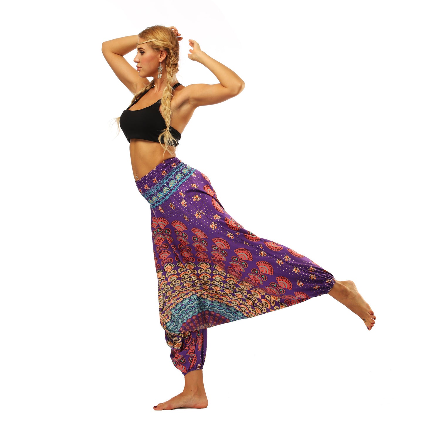 Digital Printed Wide Leg Lantern Yoga Fitness Pants