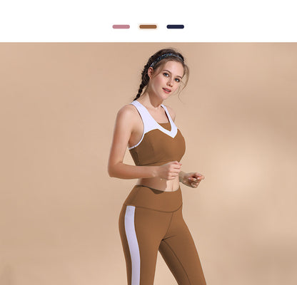 Stitching sports bra yoga