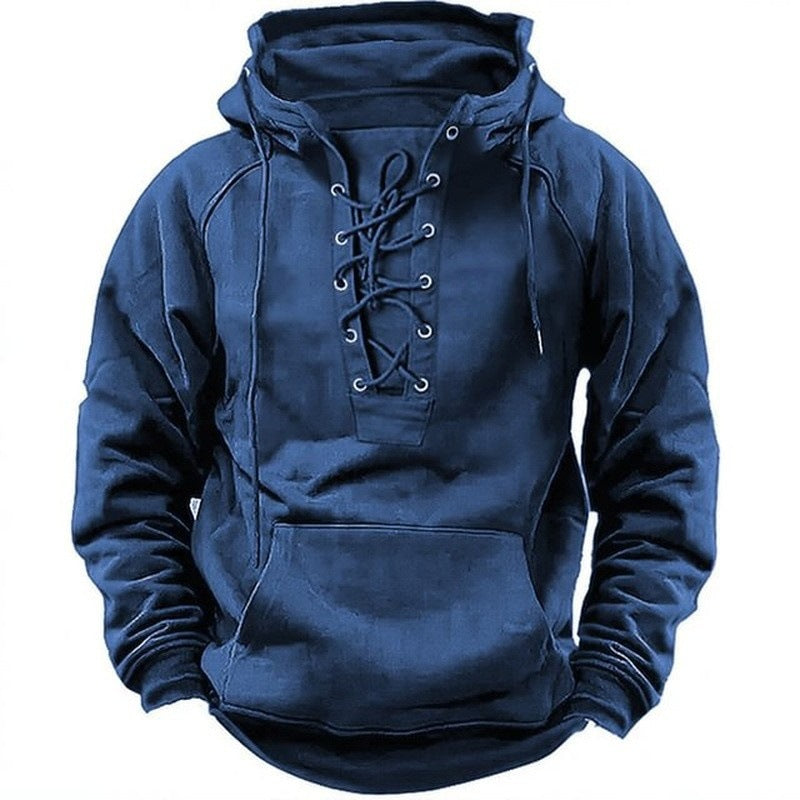 Ins Lace-up Hoodie Casual Sports Pocket Sweatshirt