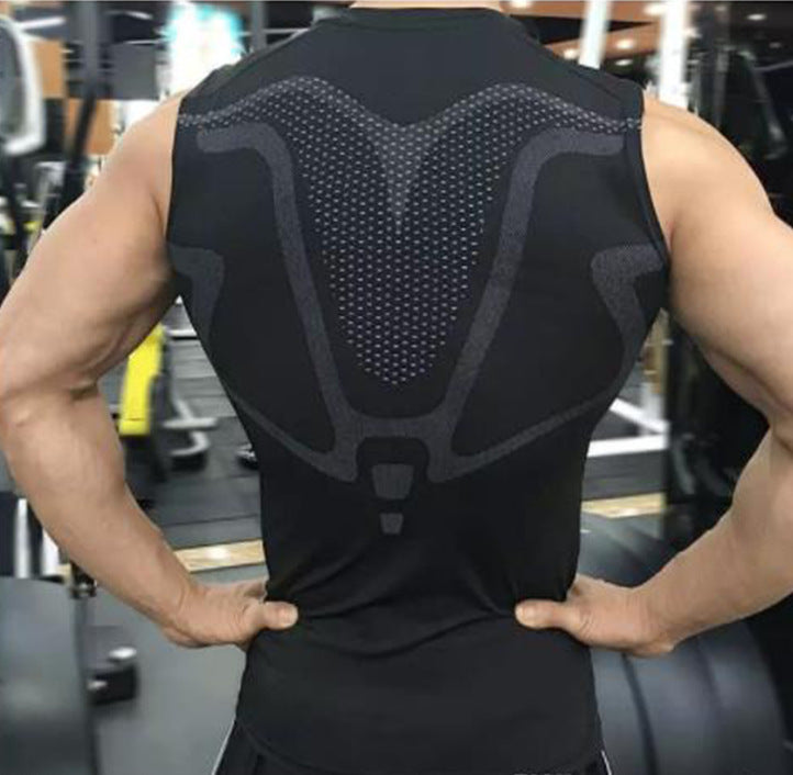 Elastic sweat-absorbent and quick-drying training vest