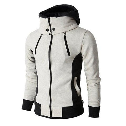 Men's Zip UP Hooded Jacket Fake Two Piece Sports