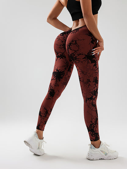 Tie Dye Slimming Yoga Leggings, Butt Lifting High Stretch