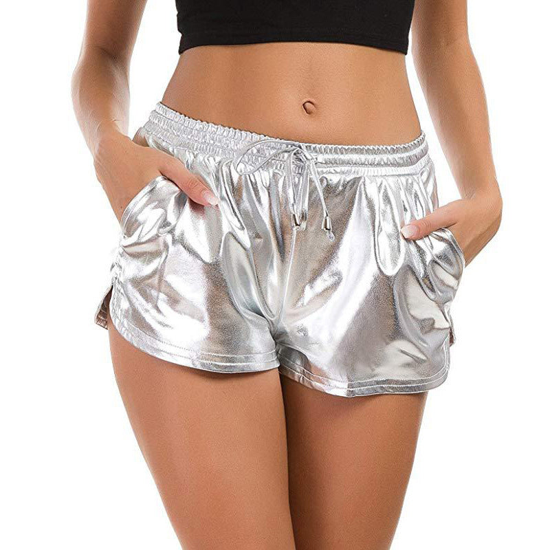 Women's PU Fitness Casual Shorts