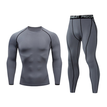 Fitness suit men's gym sports tights long-sleeved trousers