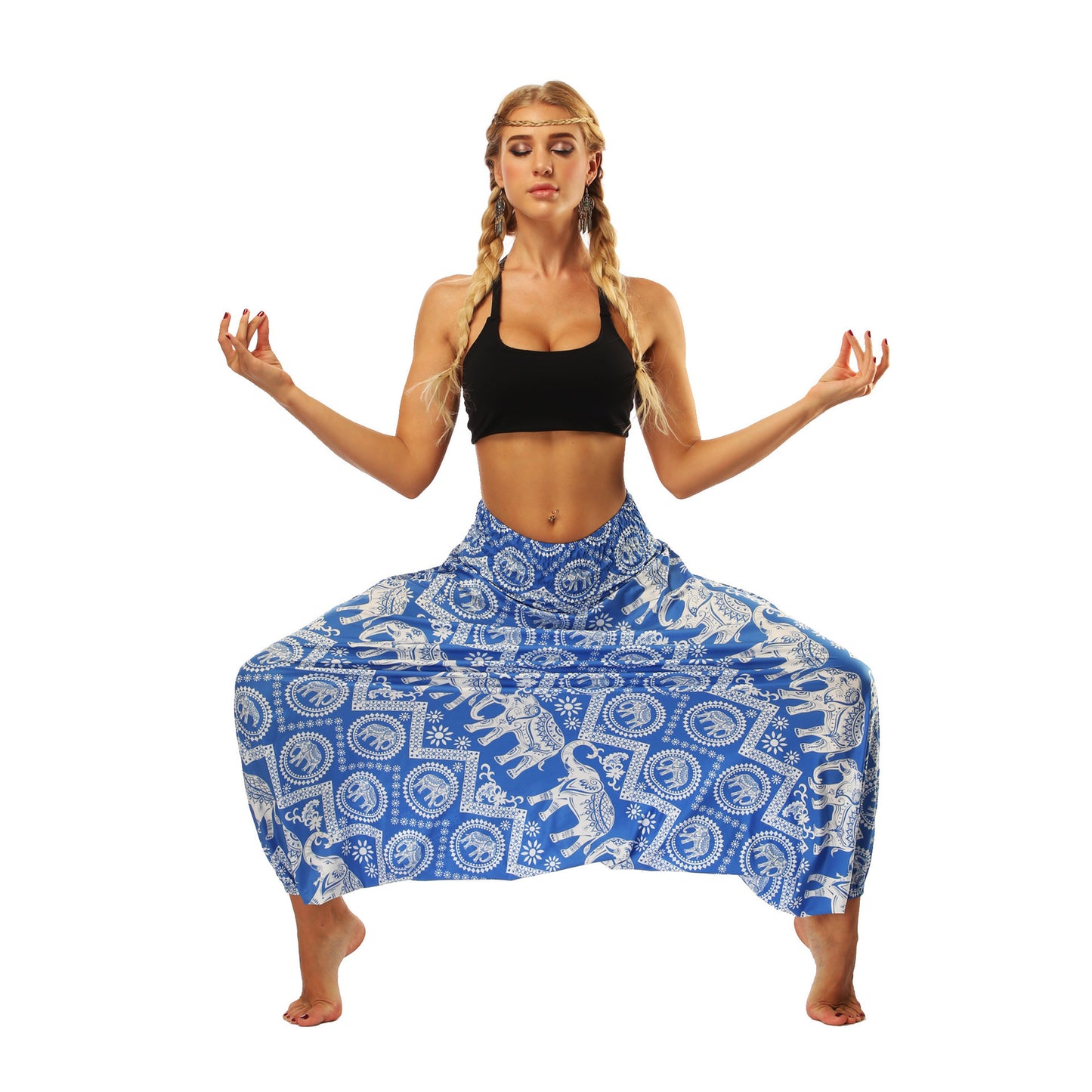 Digital Printed Wide Leg Lantern Yoga Fitness Pants