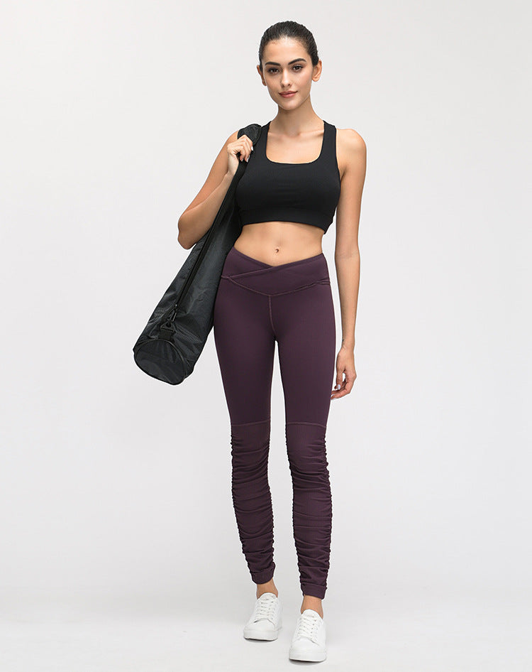 Contrast-panel sports bra