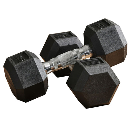 2 x 15lbs Hex Dumbbell Set of 2, Rubber Weights Exercise