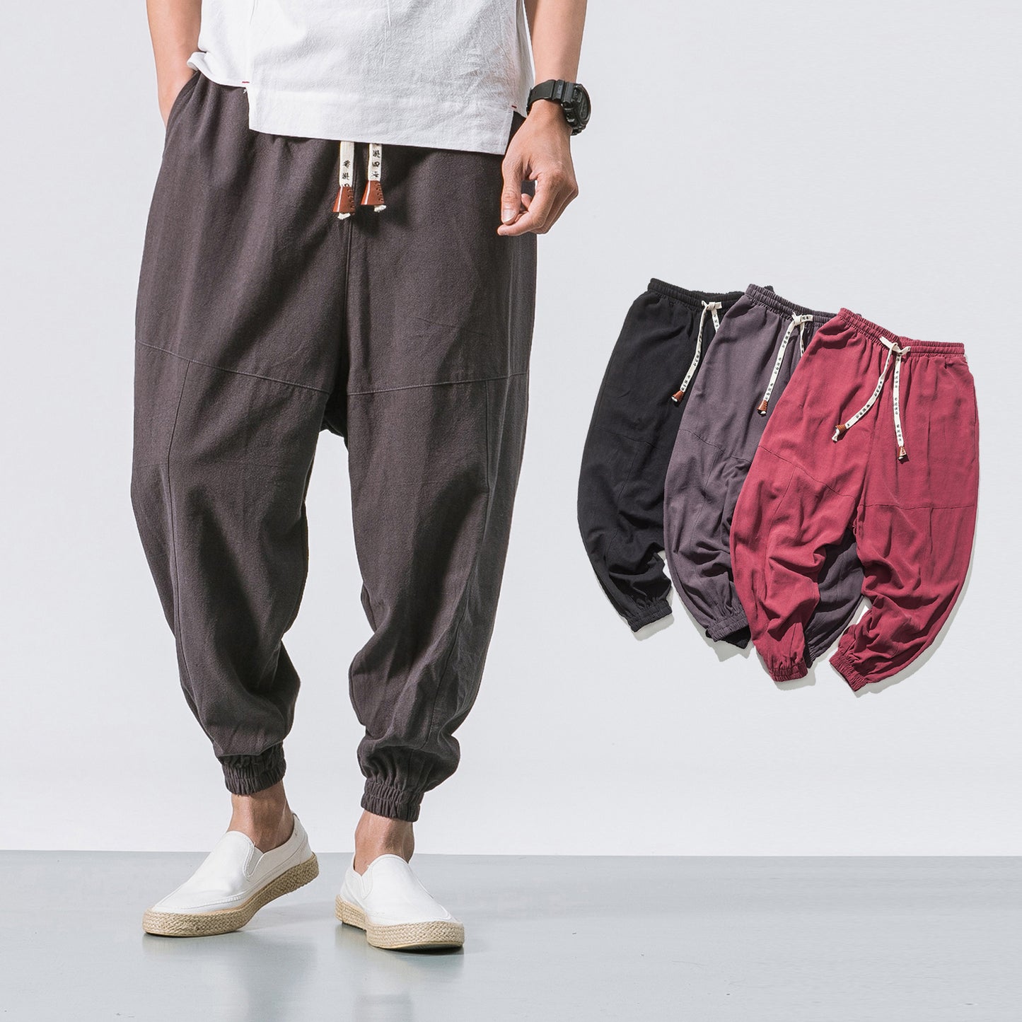 Mens Hip Hop Streetwear Gym Joggers Pants Drawstring