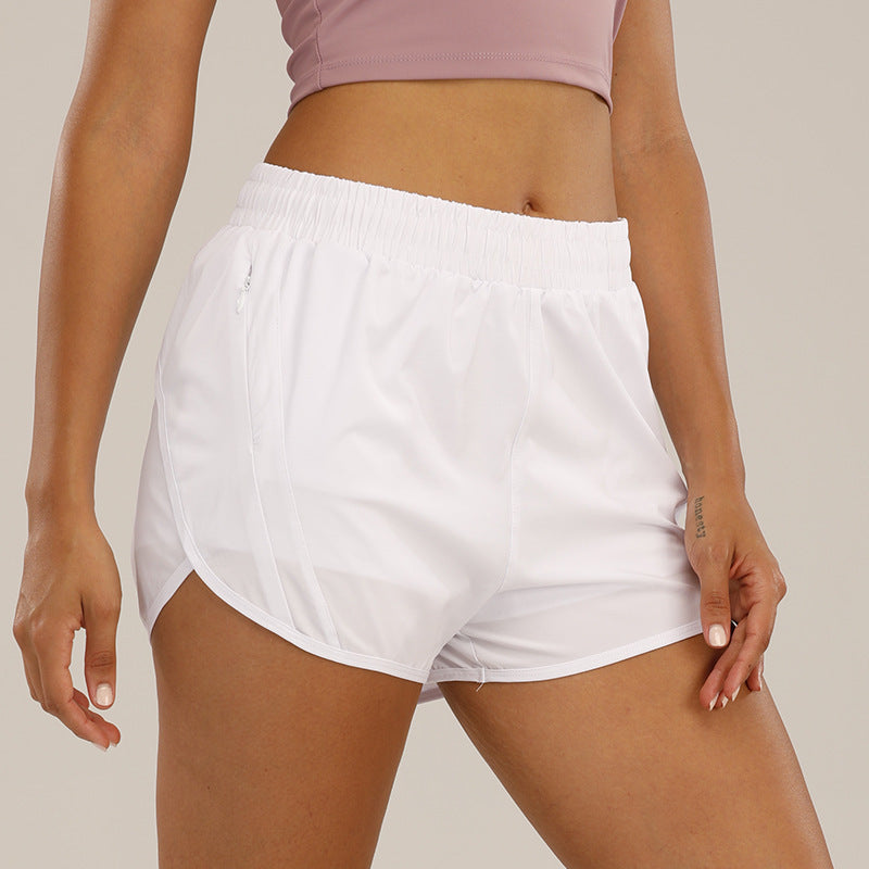 Summer Sports Shorts With Zipper Pockets Running Fitness