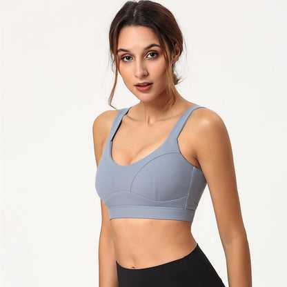 Shockproof gathered sports bra